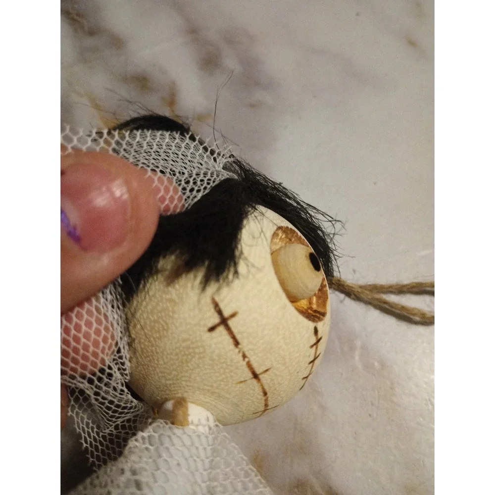Pier 1 crazyhead skeleton Frankenstein bride ornament Halloween Collectible Rare